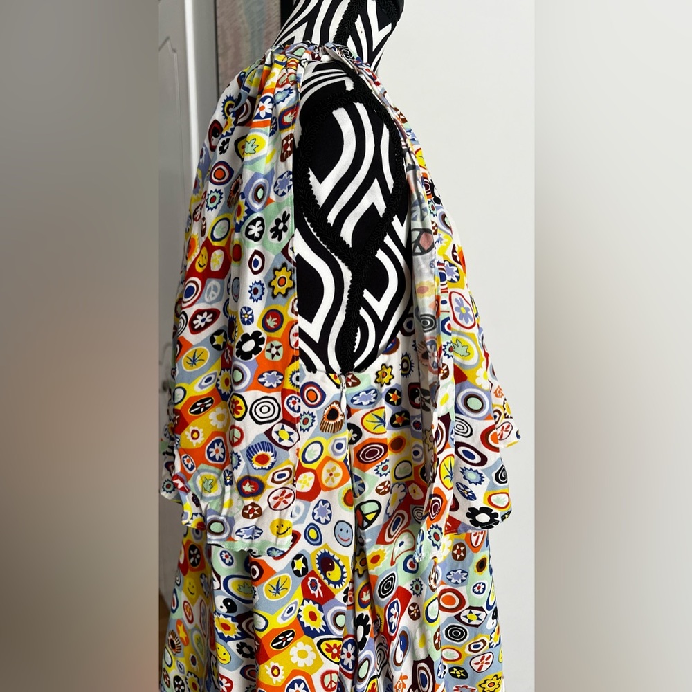 NWT STAUD Caya Tiered Flowy Retro Millefiori Multi Print Maxi Dress - Picture 8 of 16